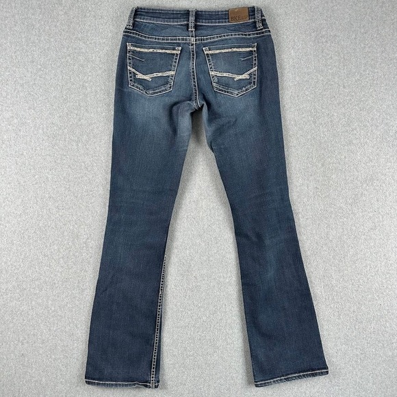 BKE Payton Womens Jeans Low Rise Dark Wash Bootcut Denim 27x33.5 Thick Stitch L - Picture 9 of 11